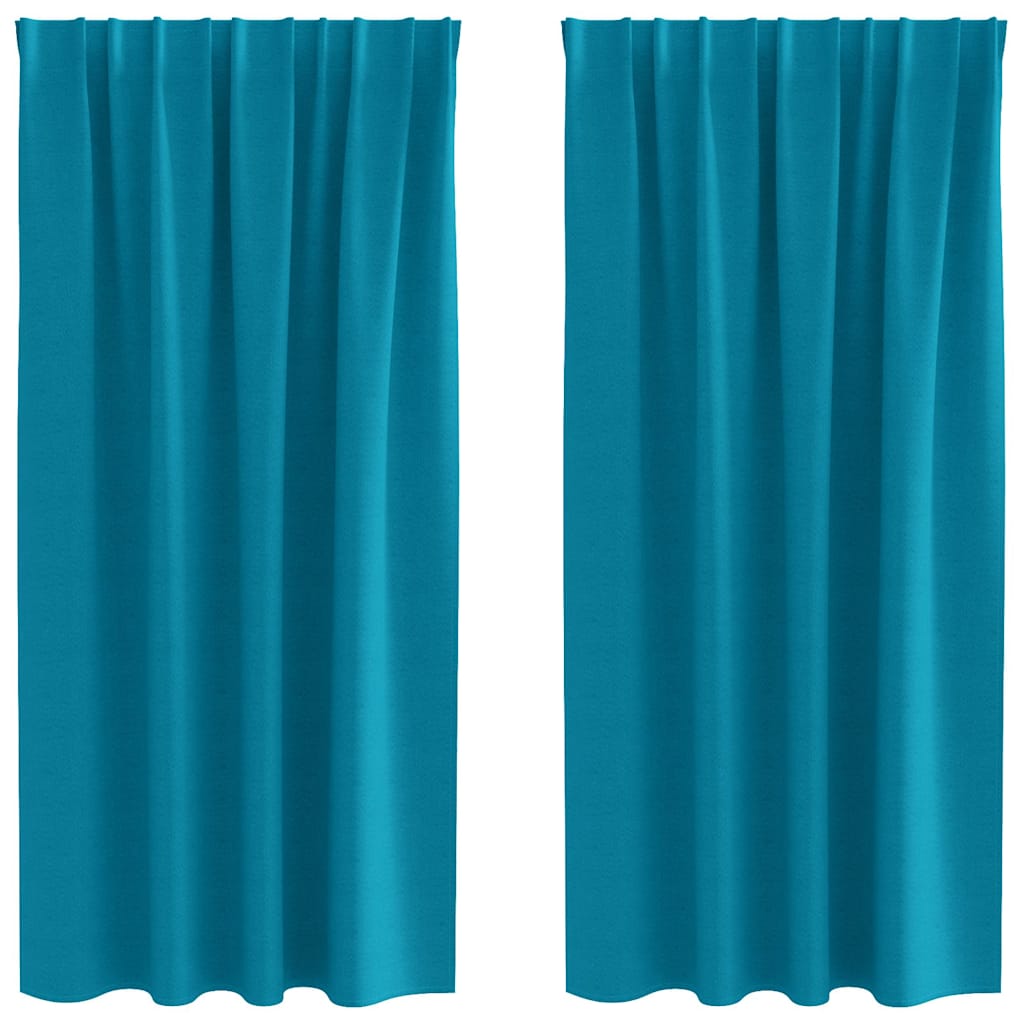 vidaXL Blackout Curtains with Rings 2 pcs Turquoise 175 x 140 cm