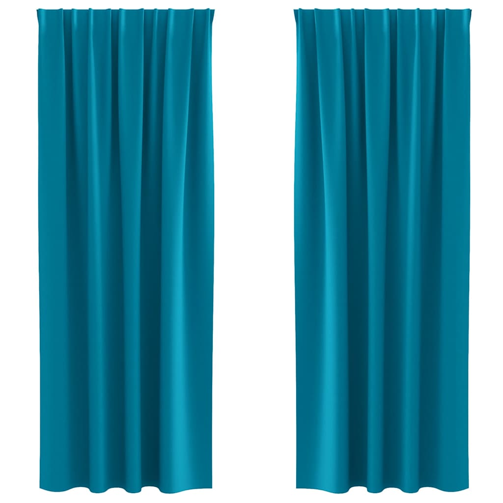 vidaXL Blackout Curtains with Rings 2 pcs Turquoise 245 x 140 cm