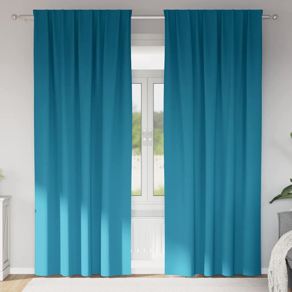 vidaXL Blackout Curtains with Rings 2 pcs Turquoise 260 x 140 cm