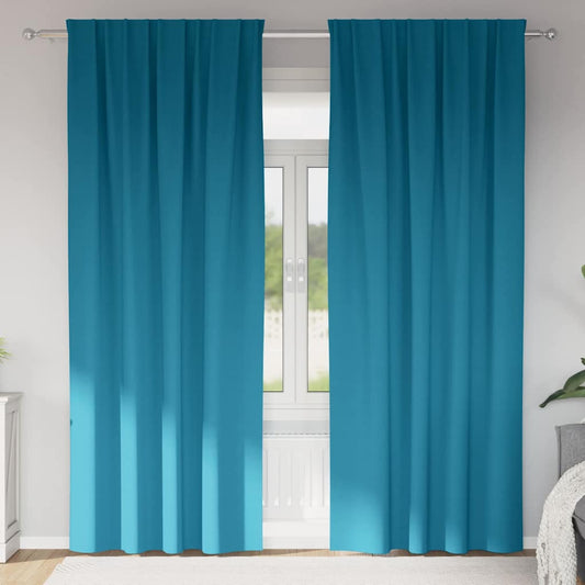 vidaXL Blackout Curtains with Rings 2 pcs Turquoise 260 x 140 cm