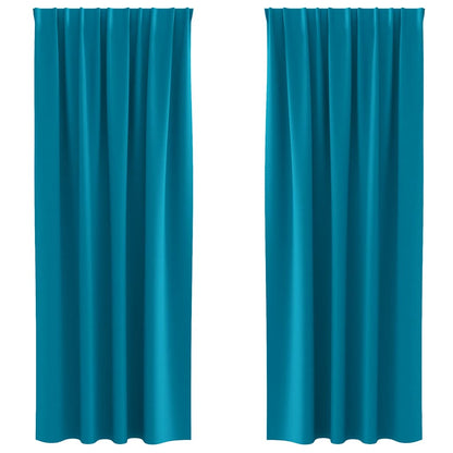 vidaXL Blackout Curtains with Rings 2 pcs Turquoise 260 x 140 cm