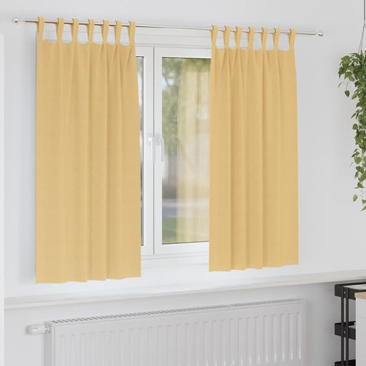 vidaXL Blackout Curtains with Rings 2 pcs Beige 175 x 140 cm Polyester