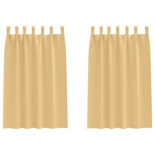 vidaXL Blackout Curtains with Rings 2 pcs Beige 175 x 140 cm Polyester