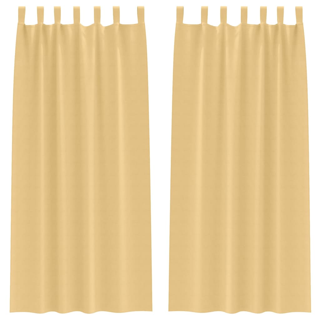 vidaXL Blackout Curtains with Rings 2 pcs Beige 225 x 140 cm Polyester