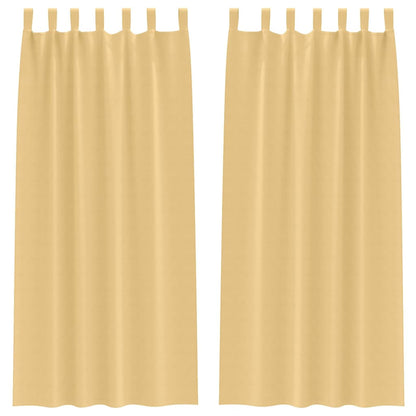 vidaXL Blackout Curtains with Rings 2 pcs Beige 225 x 140 cm Polyester