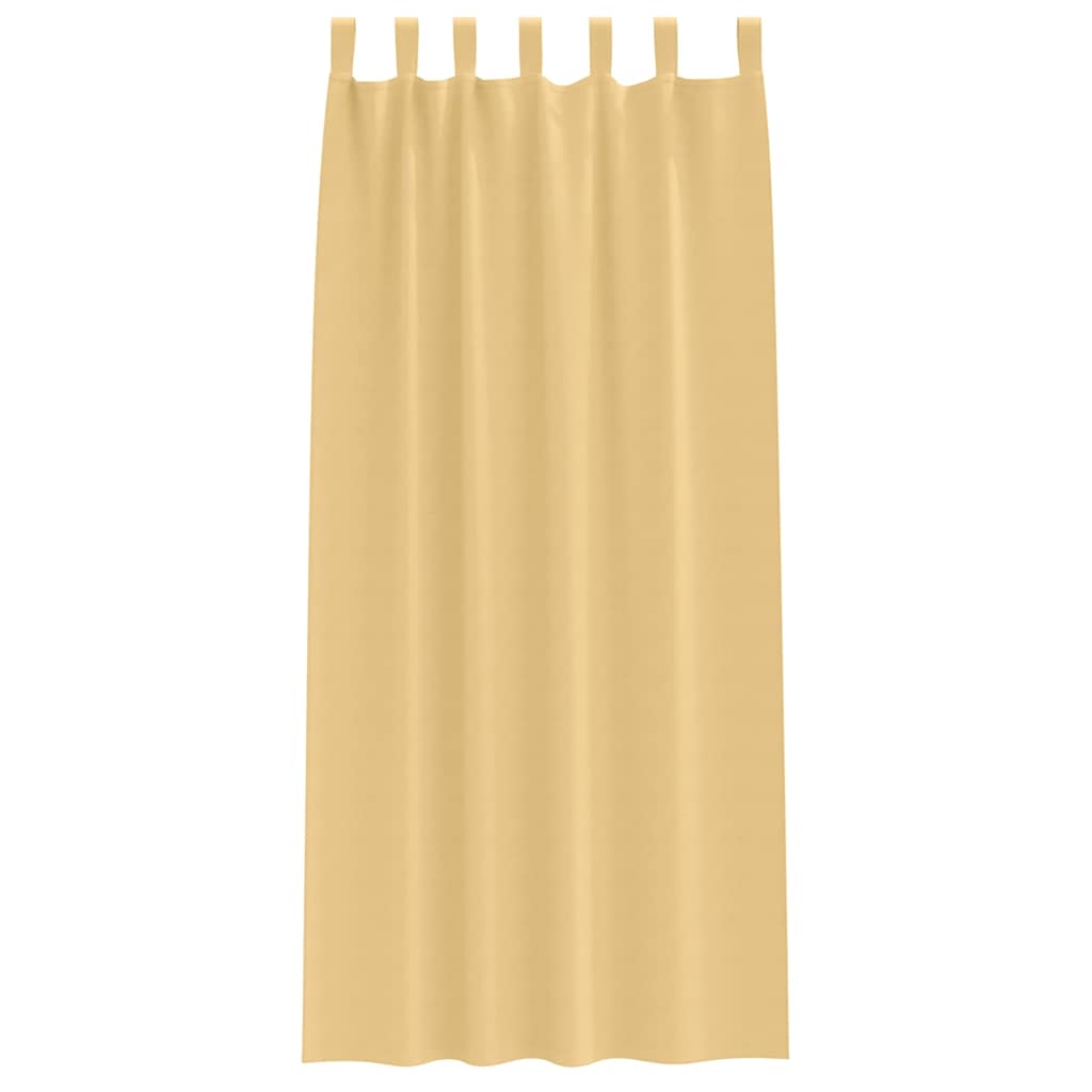 vidaXL Blackout Curtains with Rings 2 pcs Beige 225 x 140 cm Polyester