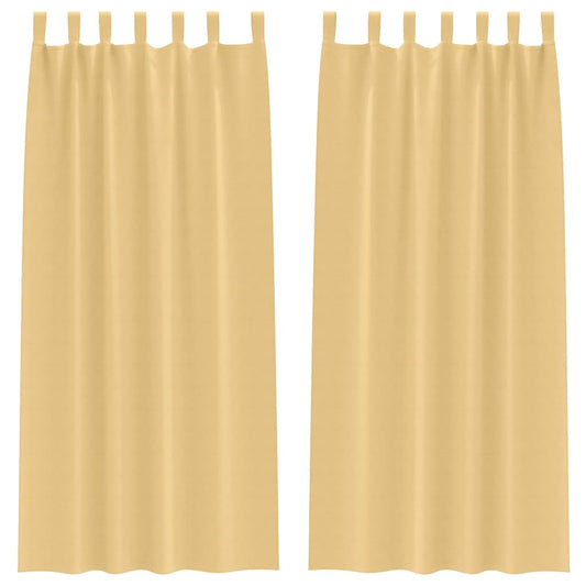 vidaXL Blackout Curtains with Rings 2 pcs Beige 260 x 140 cm Polyester
