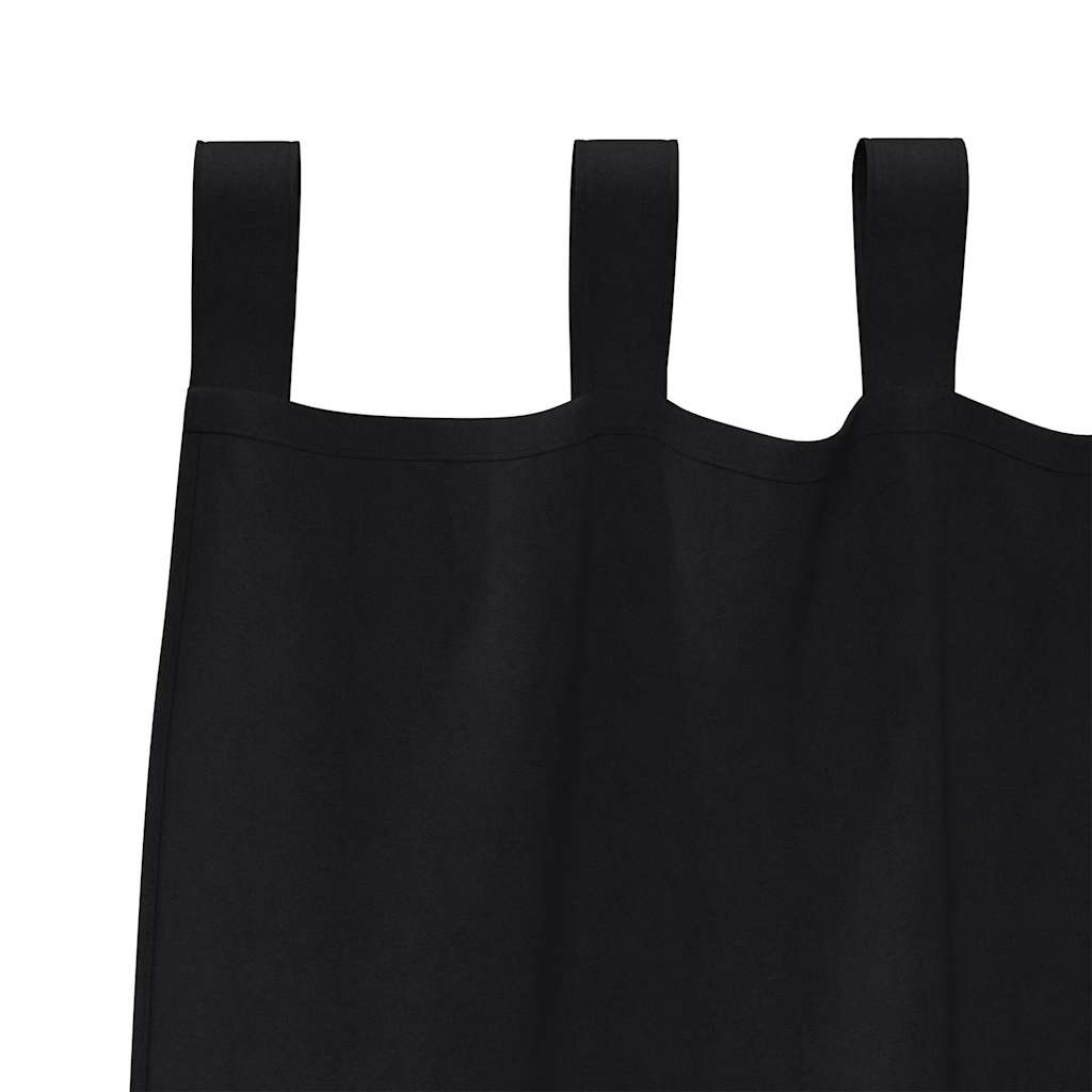 vidaXL Blackout Curtains with Rings 2 pcs Black 140 x 140 cm Polyester