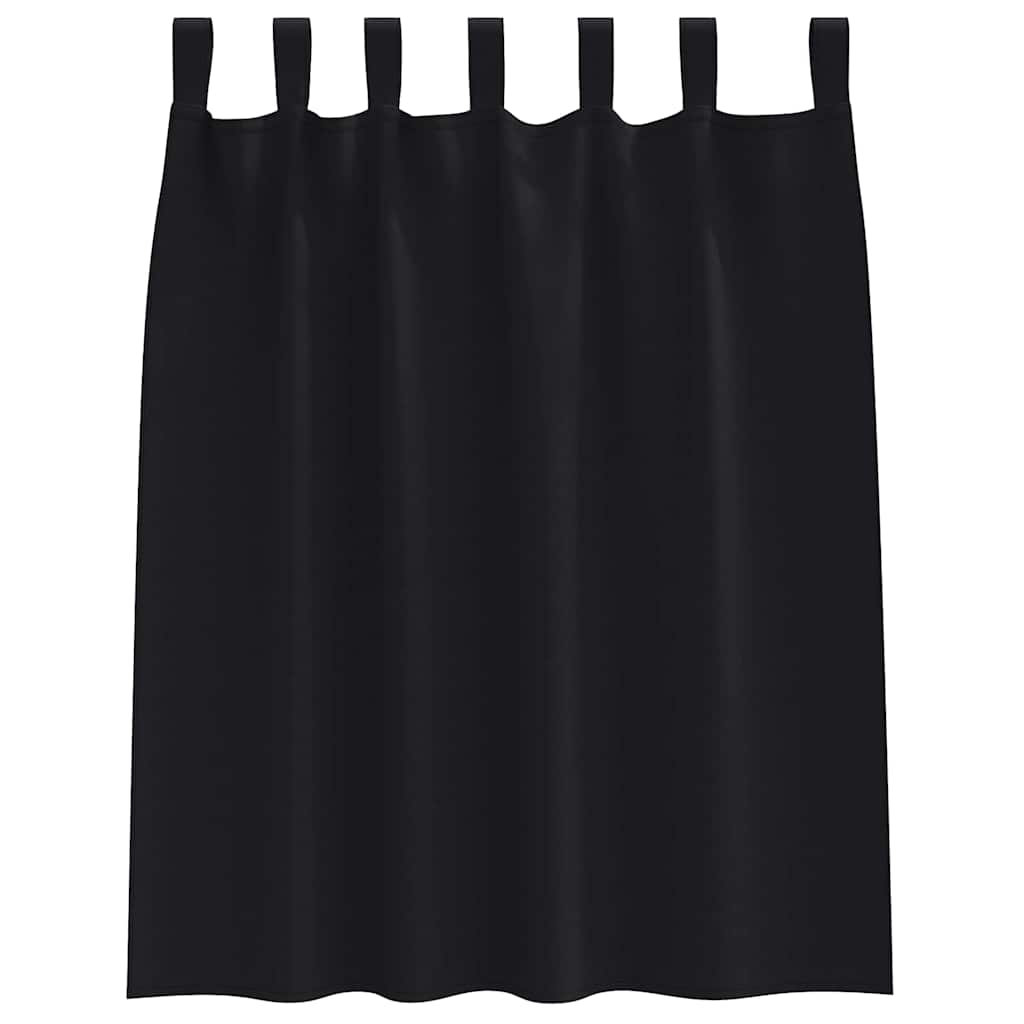 vidaXL Blackout Curtains with Rings 2 pcs Black 140 x 140 cm Polyester