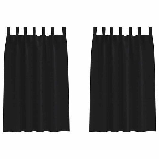 vidaXL Blackout Curtains with Rings 2 pcs Black 175 x 140 cm Polyester
