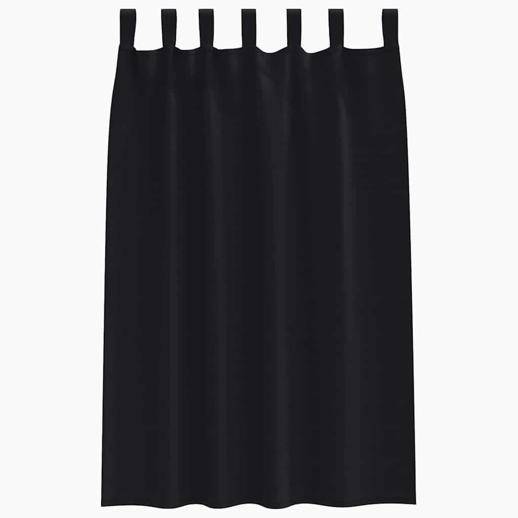 vidaXL Blackout Curtains with Rings 2 pcs Black 175 x 140 cm Polyester