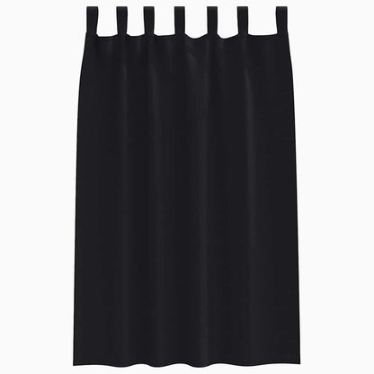 vidaXL Blackout Curtains with Rings 2 pcs Black 175 x 140 cm Polyester