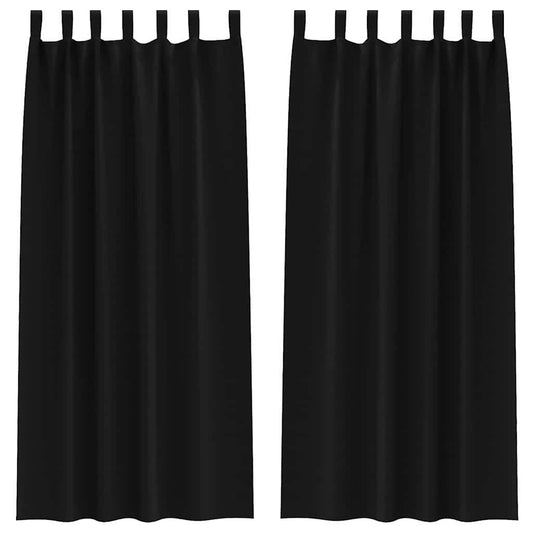 vidaXL Blackout Curtains with Rings 2 pcs Black 260 x 140 cm Polyester