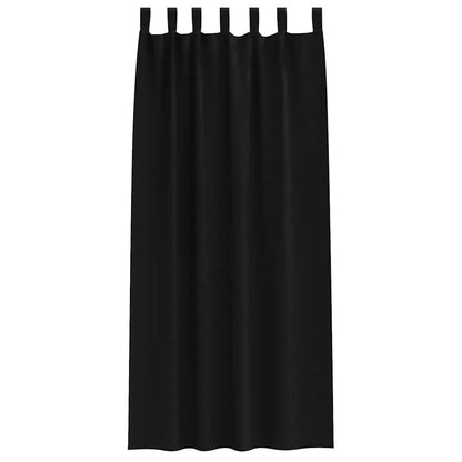 vidaXL Blackout Curtains with Rings 2 pcs Black 260 x 140 cm Polyester