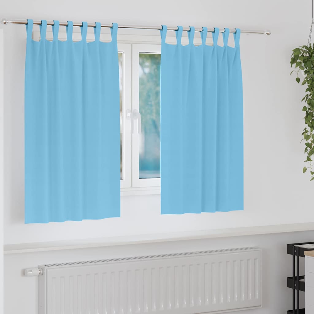 vidaXL Blackout Curtains with Rings 2 pcs Light Blue 140 x 140 cm