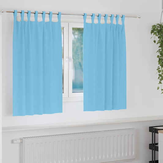 vidaXL Blackout Curtains with Rings 2 pcs Light Blue 140 x 140 cm