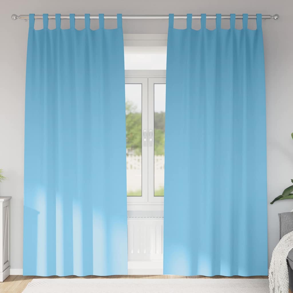vidaXL Blackout Curtains with Rings 2 pcs Light Blue 225 x 140 cm