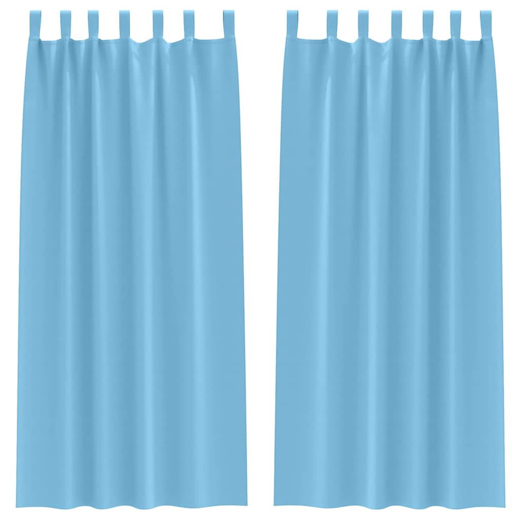 vidaXL Blackout Curtains with Rings 2 pcs Light Blue 225 x 140 cm