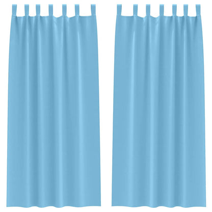 vidaXL Blackout Curtains with Rings 2 pcs Light Blue 225 x 140 cm