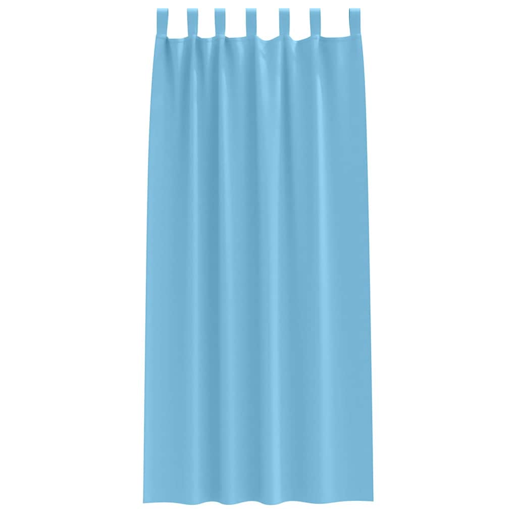 vidaXL Blackout Curtains with Rings 2 pcs Light Blue 225 x 140 cm