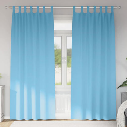 vidaXL Blackout Curtains with Rings 2 pcs Light Blue 245 x 140 cm