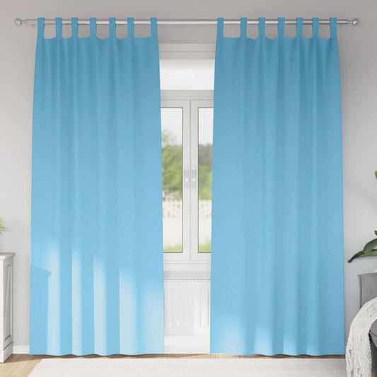 vidaXL Blackout Curtains with Rings 2 pcs Light Blue 260 x 140 cm
