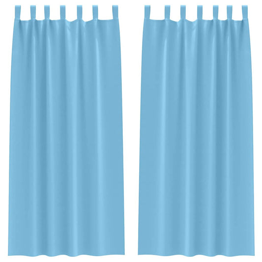 vidaXL Blackout Curtains with Rings 2 pcs Light Blue 260 x 140 cm