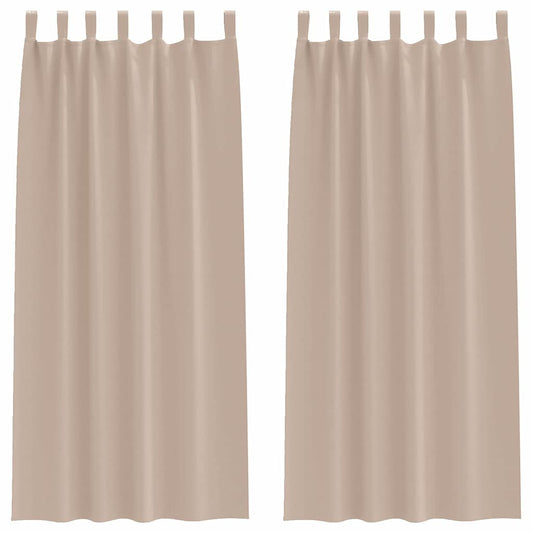 vidaXL Blackout Curtains with Rings 2 pcs Taupe 245 x 140 cm Polyester
