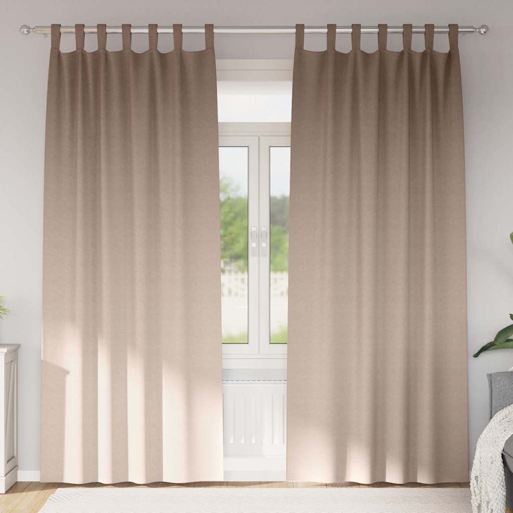 vidaXL Blackout Curtains with Rings 2 pcs Taupe 260 x 140 cm Polyester