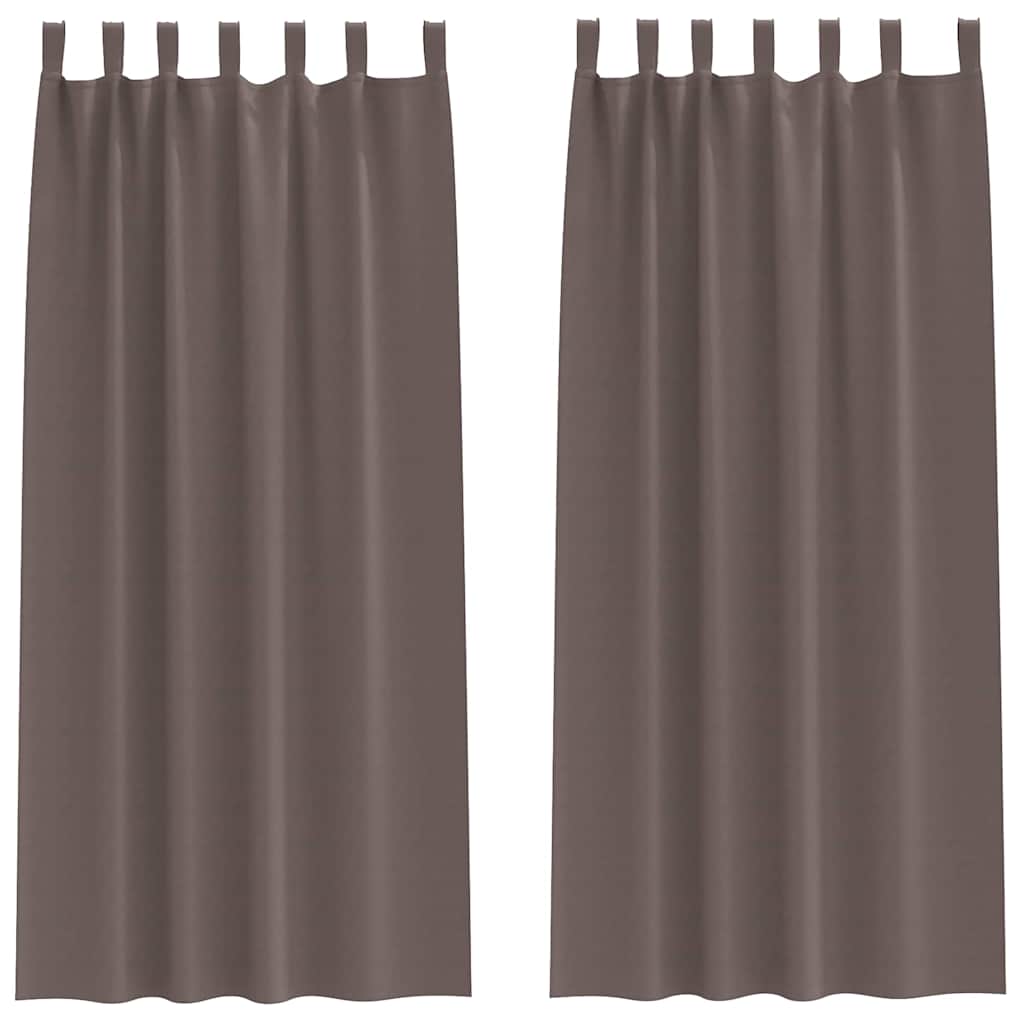 vidaXL Blackout Curtains with Rings 2 pcs Dark Brown 225 x 140 cm