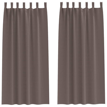vidaXL Blackout Curtains with Rings 2 pcs Dark Brown 225 x 140 cm