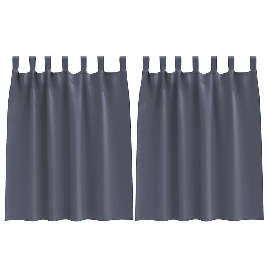 vidaXL Blackout Curtains with Rings 2 pcs Anthracite 140 x 140 cm