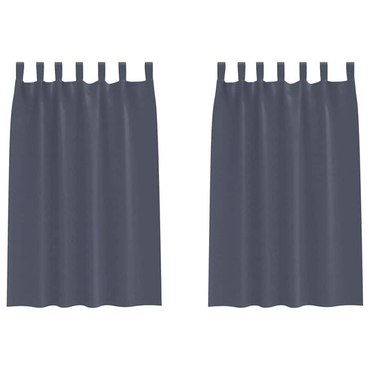 vidaXL Blackout Curtains with Rings 2 pcs Anthracite 175 x 140 cm