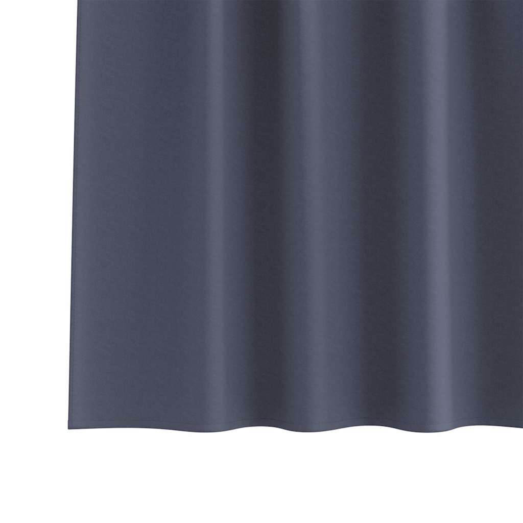 vidaXL Blackout Curtains with Rings 2 pcs Anthracite 225 x 140 cm