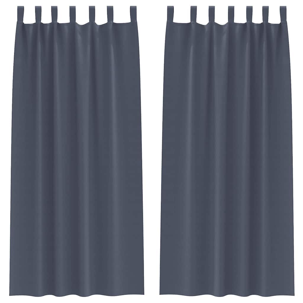 vidaXL Blackout Curtains with Rings 2 pcs Anthracite 225 x 140 cm