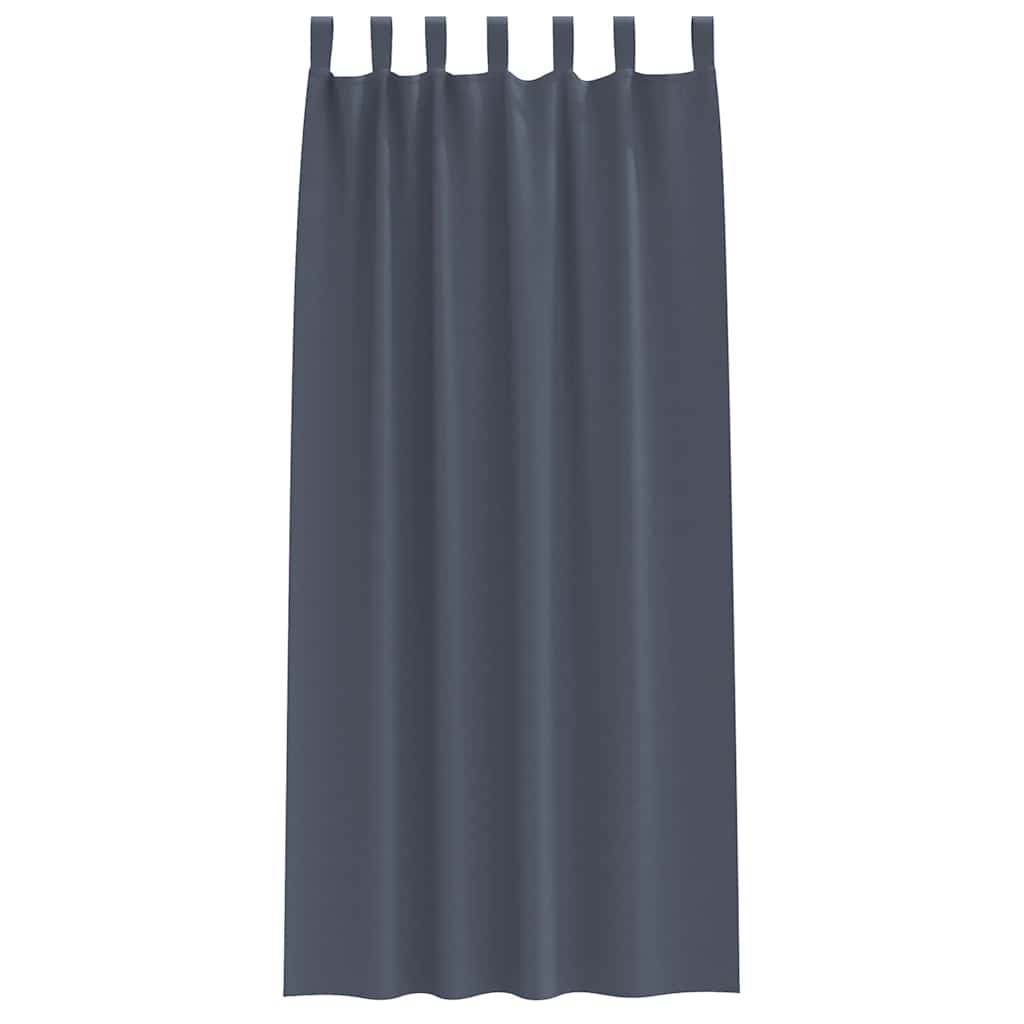 vidaXL Blackout Curtains with Rings 2 pcs Anthracite 245 x 140 cm