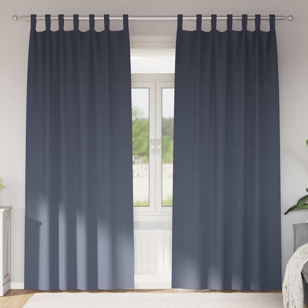 vidaXL Blackout Curtains with Rings 2 pcs Anthracite 260 x 140 cm