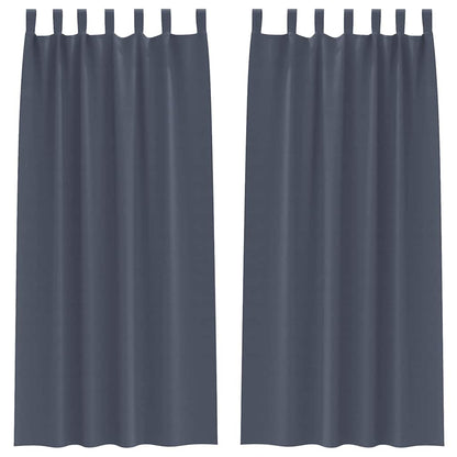 vidaXL Blackout Curtains with Rings 2 pcs Anthracite 260 x 140 cm
