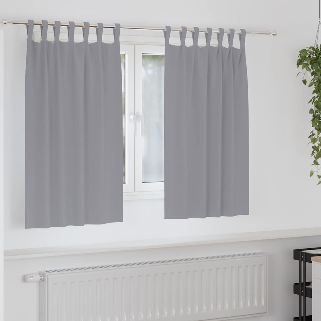 vidaXL Blackout Curtains with Rings 2 pcs Light Grey 140 x 140 cm