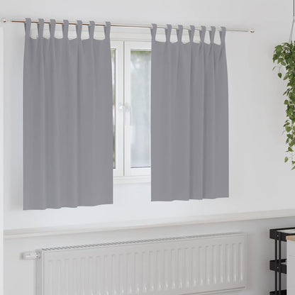 vidaXL Blackout Curtains with Rings 2 pcs Light Grey 140 x 140 cm