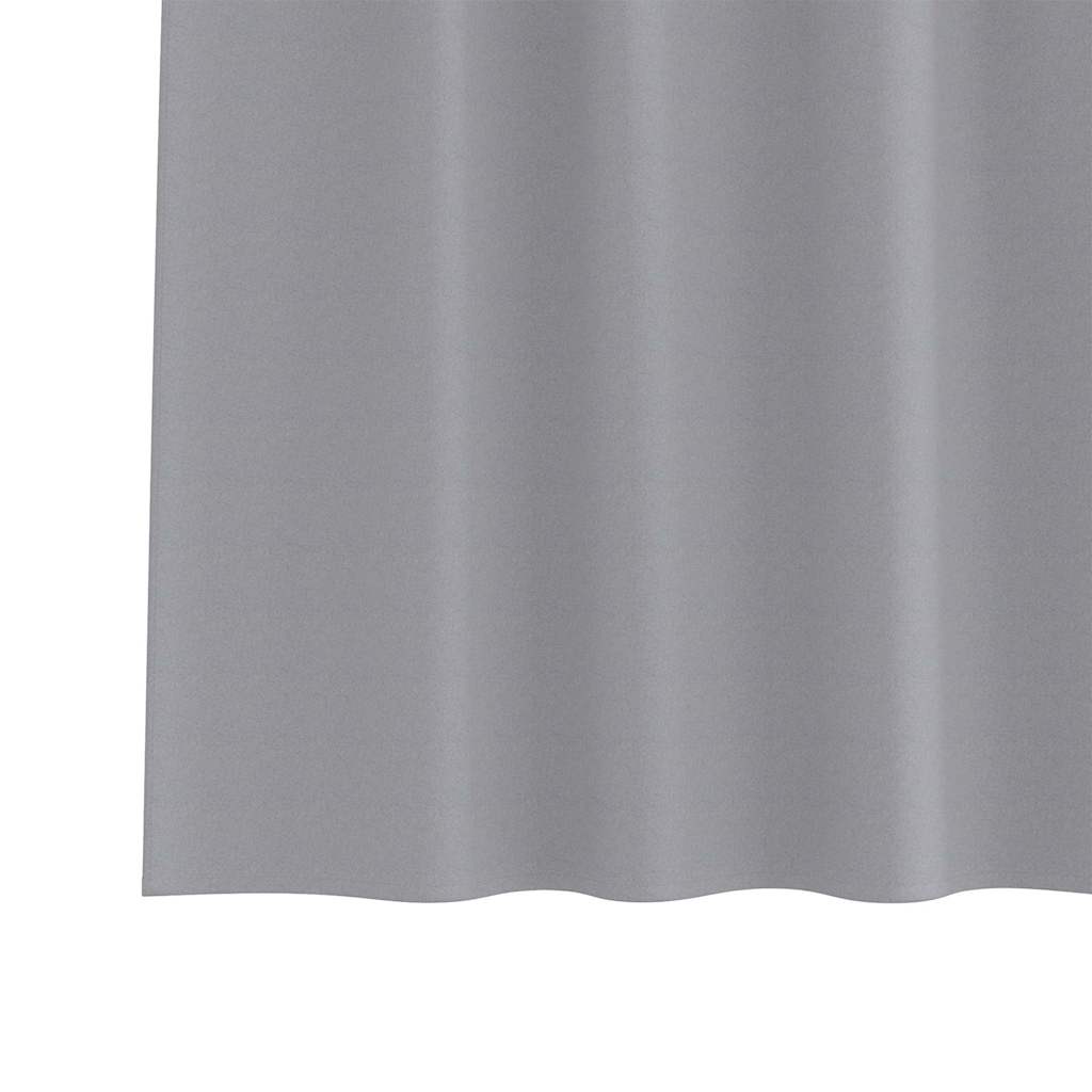 vidaXL Blackout Curtains with Rings 2 pcs Light Grey 175 x 140 cm
