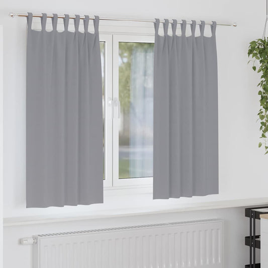 vidaXL Blackout Curtains with Rings 2 pcs Light Grey 175 x 140 cm