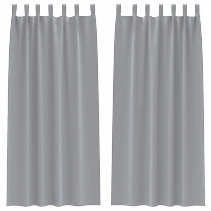 vidaXL Blackout Curtains with Rings 2 pcs Light Grey 225 x 140 cm