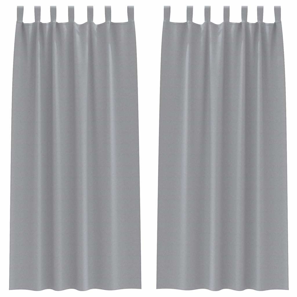 vidaXL Blackout Curtains with Rings 2 pcs Light Grey 245 x 140 cm