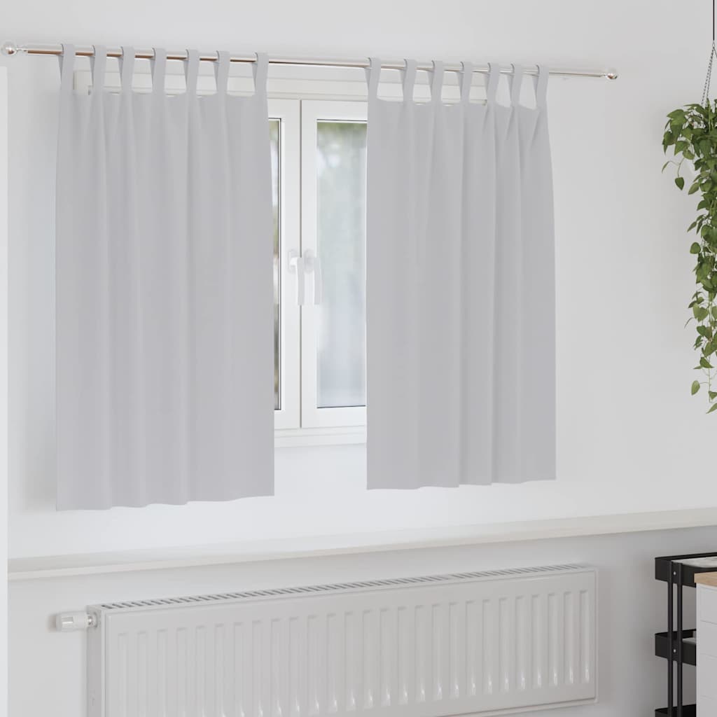 vidaXL Blackout Curtains with Rings 2 pcs Light Grey 140 x 140 cm