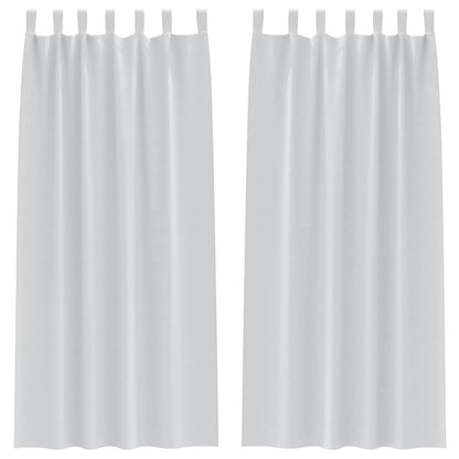 vidaXL Blackout Curtains with Rings 2 pcs Pale Grey 225 x 140 cm