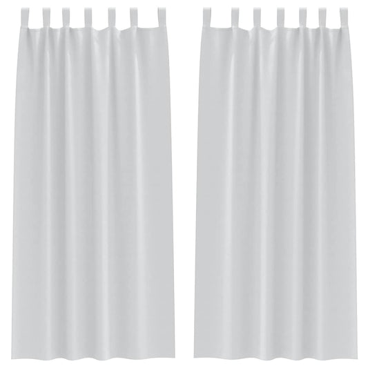 vidaXL Blackout Curtains with Rings 2 pcs Pale Grey 245 x 140 cm