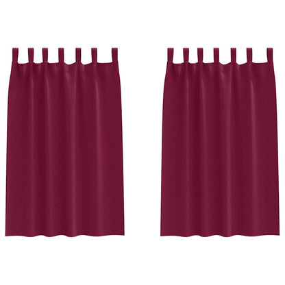 vidaXL Blackout Curtains with Rings 2 pcs Wine Red 175 x 140 cm
