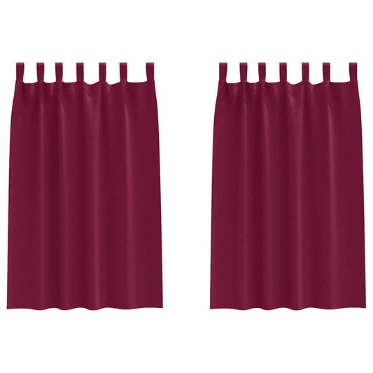 vidaXL Blackout Curtains with Rings 2 pcs Wine Red 175 x 140 cm