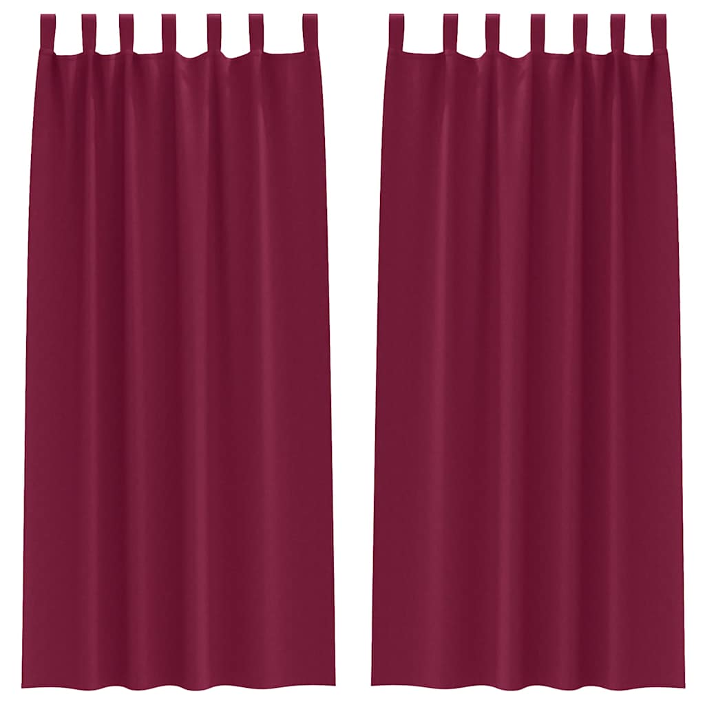 vidaXL Blackout Curtains with Rings 2 pcs Wine Red 225 x 140 cm